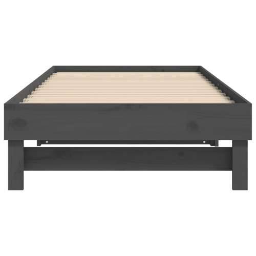 Dnevni ležaj na izvlačenje sivi 2x(90x200) cm masivna borovina - Siva 2x (90 x 200) cm Cijena