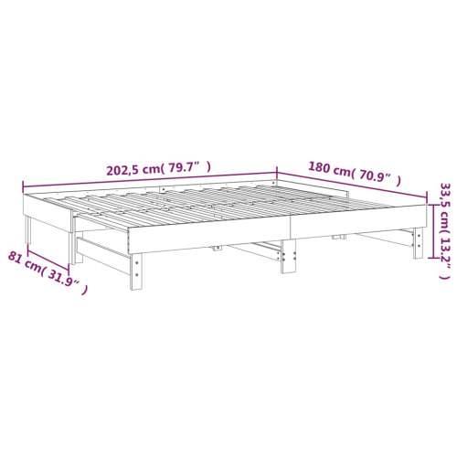 Dnevni ležaj na izvlačenje sivi 2x(90x200) cm masivna borovina - Siva 2x (90 x 200) cm Cijena