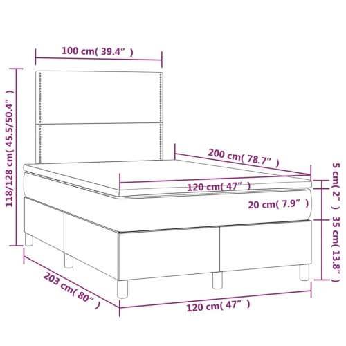 Krevet s oprugama i madrac svjetlosivi 120 x 200cm od tkanine - Svjetlosiva 120 x 200 cm Obično s čavlima Cijena