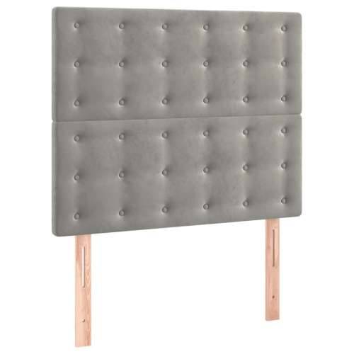 Box spring krevet s madracem svjetlosivi 120x200 cm baršunasti - Svjetlosiva 120 x 200 cm gumbi Cijena
