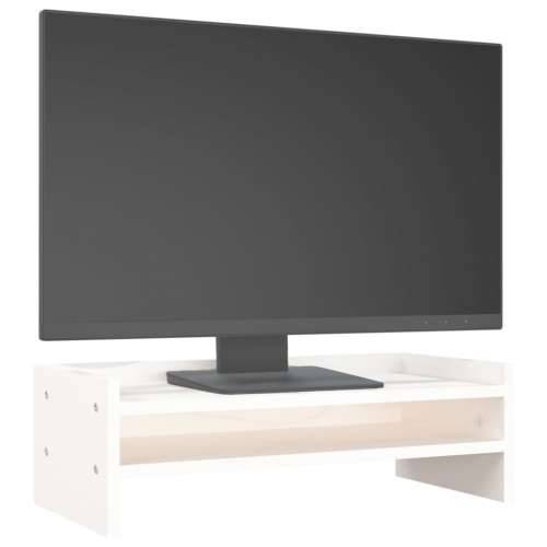 Stalak za monitor bijeli 50 x 24 x 16 cm od masivne borovine - Bijela 50 x 24 x 16 cm Cijena