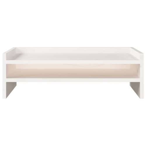 Stalak za monitor bijeli 50 x 24 x 16 cm od masivne borovine - Bijela 50 x 24 x 16 cm Cijena