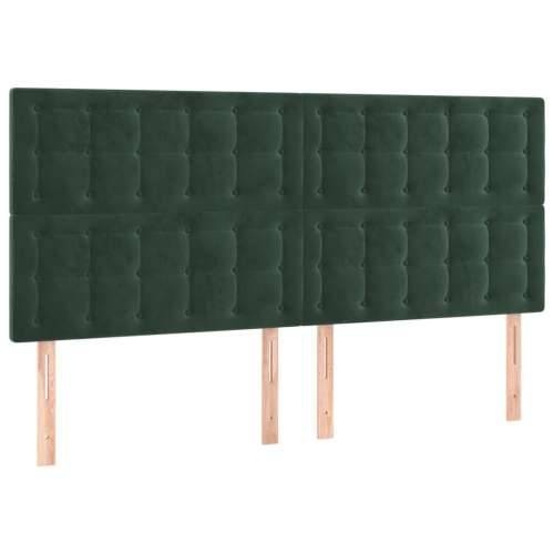Krevet s oprugama i madracem tamnozeleni 200x200 cm baršunasti - Tamnozelena 200 x 200 cm gumbi Cijena
