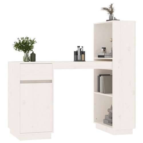 Radni stol bijeli 110 x 53 x 117 cm od masivne borovine - Bijela Cijena