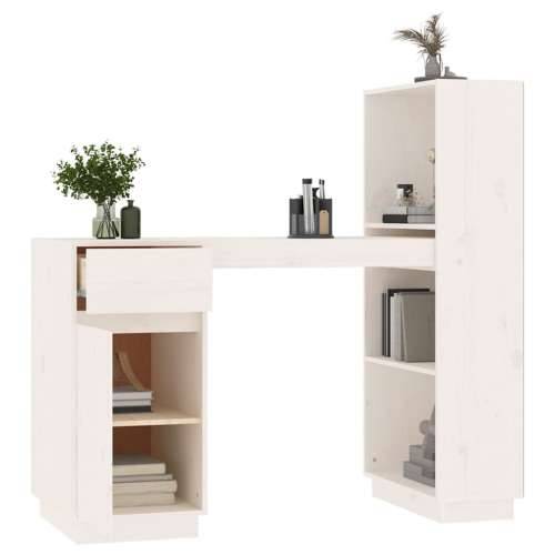 Radni stol bijeli 110 x 53 x 117 cm od masivne borovine - Bijela Cijena