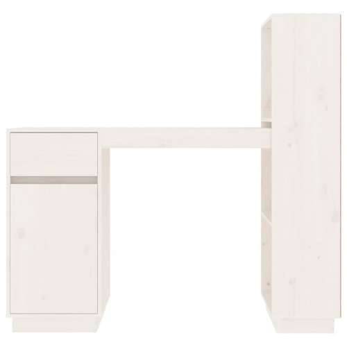 Radni stol bijeli 110 x 53 x 117 cm od masivne borovine - Bijela Cijena