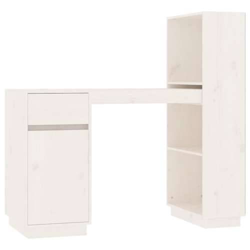 Radni stol bijeli 110 x 53 x 117 cm od masivne borovine - Bijela Cijena
