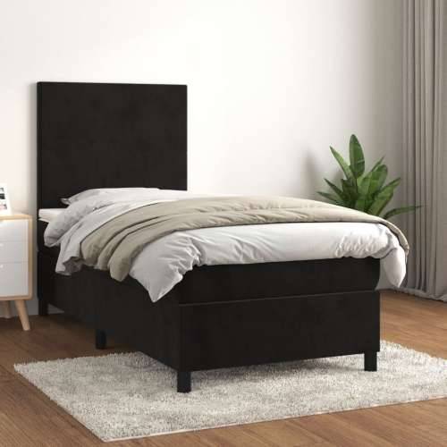 Box spring krevet s madracem crni 90x200 cm baršunasti - Crna 90 x 200 cm Gladak dizajn Cijena