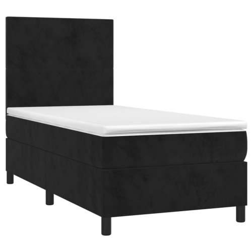 Box spring krevet s madracem crni 90x200 cm baršunasti - Crna 90 x 200 cm Gladak dizajn Cijena