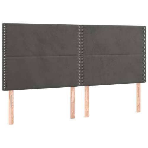 Box spring krevet s madracem tamnosivi 80 x 200 cm baršunasti - Tamno siva 80 x 200 cm Obično s čavlima Cijena