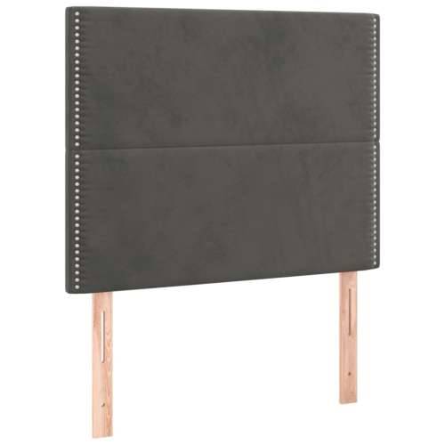 Box spring krevet s madracem tamnosivi 80 x 200 cm baršunasti - Tamno siva 80 x 200 cm Obično s čavlima Cijena