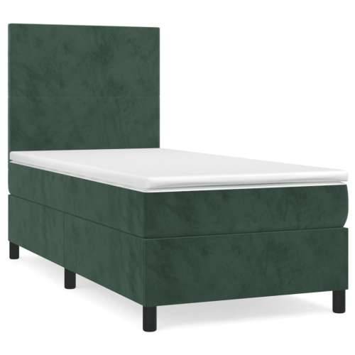 Box spring krevet s madracem tamnozeleni 80 x 200 cm baršunasti - Tamnozelena 80 x 200 cm Gladak dizajn Cijena