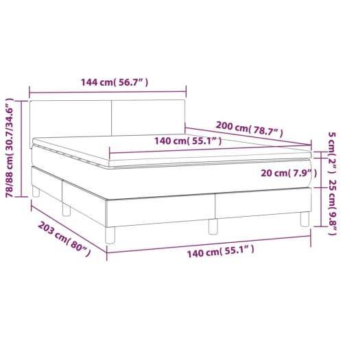 Krevet s oprugama i madracem svjetlosivi 140x200 cm baršunasti - Svjetlosiva 140 x 200 cm Gladak dizajn Cijena