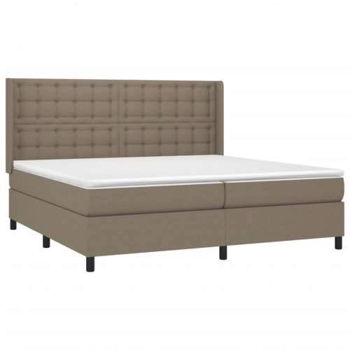Krevet s oprugama i madracem smeđesivi 200x200 cm od tkanine - Sivo-smeđa 200 x 200 cm gumbi Cijena
