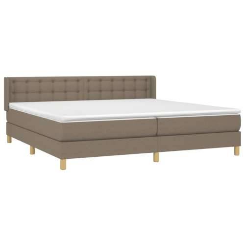 Krevet s oprugama i madracem smeđesivi 200x200 cm od tkanine - Sivo-smeđa 200 x 200 cm gumbi Cijena