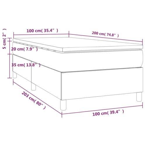 Box spring krevet s madracem svjetlosivi 100x200 cm baršunasti Cijena