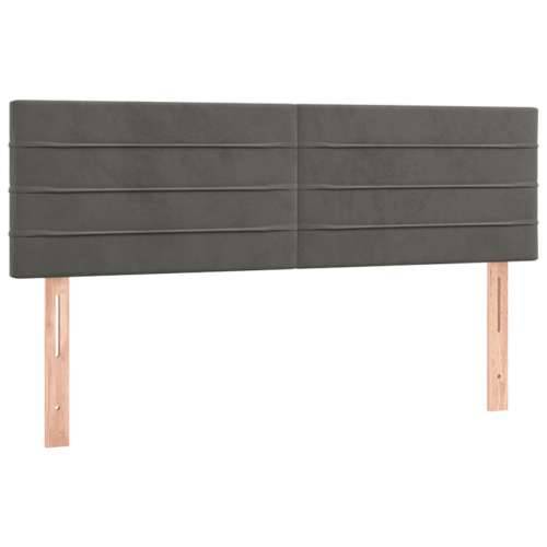 Krevet s oprugama i madracem tamnosivi 140x190 cm baršunasti - Tamno siva 140 x 190 cm vodoravne pruge Cijena