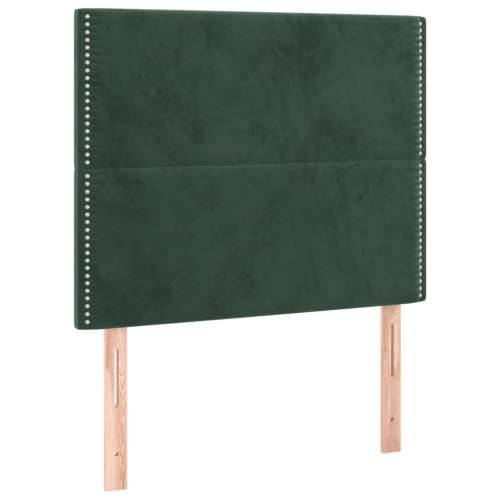 Box spring krevet s madracem tamnozeleni 90x190 cm baršunasti - Tamnozelena 90 x 190 cm Obično s čavlima Cijena
