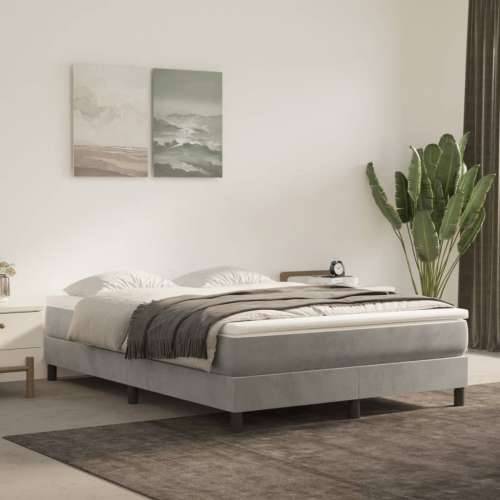 Krevet s oprugama i madracem svjetlosivi 140x200 cm baršunasti Cijena