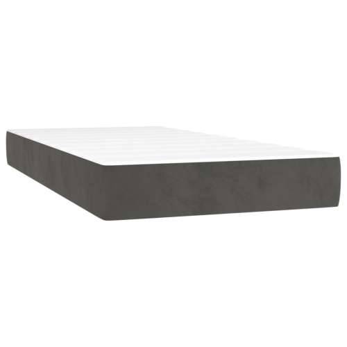 Box spring krevet s madracem tamnosivi 90x200 cm baršunasti Cijena