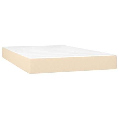 Krevet s oprugama i madracem krem 120 x 200 cm od tkanine - Krema 120 x 200 cm Dizajn s gumbima Cijena
