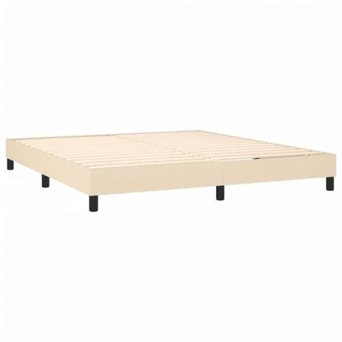 Krevet s oprugama i madracem krem 160x200 cm od tkanine - Krema 160 x 200 cm Gladak dizajn Cijena
