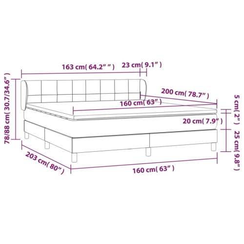 Okvir kreveta s oprugama i madrac svjetlosivi 160x200cm tkanina - Tamno siva 160 x 200 cm Blok s kvadratima Cijena