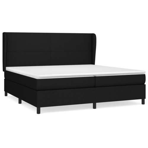 Krevet s oprugama i madracem crni 200x200 cm od tkanine - Crna 200 x 200 cm Gladak dizajn Cijena