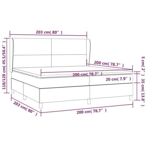 Krevet s oprugama i madracem crni 200x200 cm od tkanine - Crna 200 x 200 cm Gladak dizajn Cijena