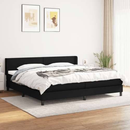 Krevet s oprugama i madracem crni 200x200 cm od tkanine Crna 200 x 200 cm Gladak dizajn Cijena