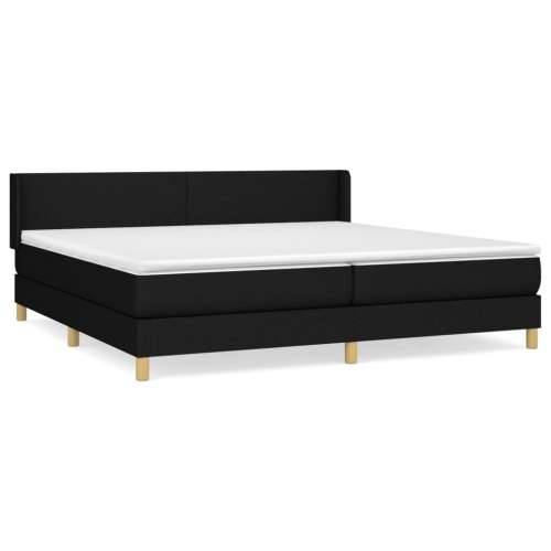 Krevet s oprugama i madracem crni 200x200 cm od tkanine - Crna 200 x 200 cm Gladak dizajn Cijena