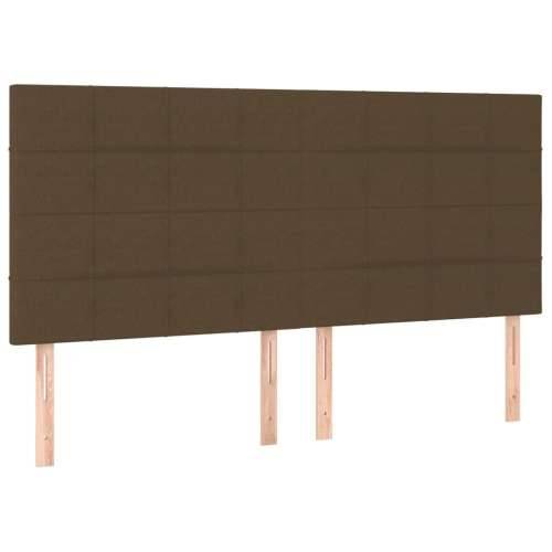 Krevet s oprugama i madracem tamnosmeđi 200x200 cm od tkanine - Tamno smeđa 200 x 200 cm Blok s kvadratima Cijena