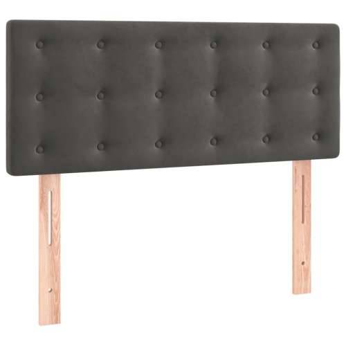 Box spring krevet s madracem tamnosivi 90x200 cm baršunasti - Tamno siva 90 x 200 cm gumbi Cijena