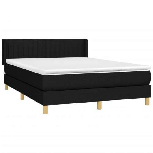 Krevet s oprugama i madracem crni 140x200 cm od tkanine - Crna 140 x 200 cm Okomite pruge Cijena