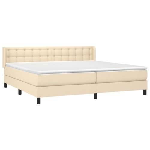 Krevet s oprugama i madracem krem 200 x 200 cm od tkanine Krema 200 x 200 cm gumbi Cijena