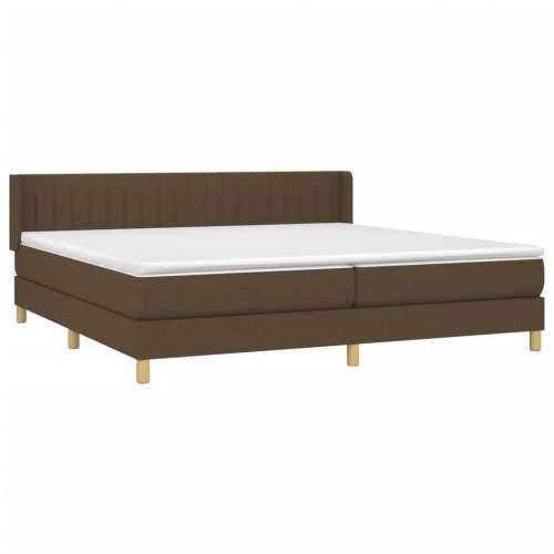 Krevet s oprugama i madracem tamnosmeđi 200x200 cm od tkanine - Tamno smeđa 200 x 200 cm Okomite pruge Cijena