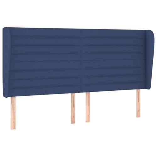 Krevet s oprugama i madracem plavi 160x200 cm od tkanine - Plava 160 x 200 cm vodoravne pruge Cijena