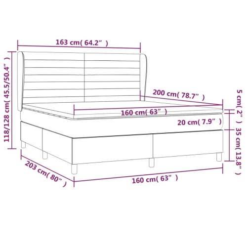 Krevet s oprugama i madracem plavi 160x200 cm od tkanine - Plava 160 x 200 cm vodoravne pruge Cijena