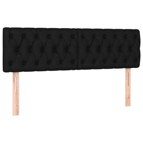 Krevet s oprugama i madracem crni 160x200 cm od tkanine Crna 160 x 200 cm Dizajn s gumbima Cijena