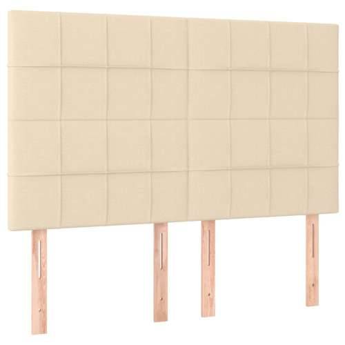 Krevet s oprugama i madracem krem 140x200 cm od tkanine - Krema 140 x 200 cm Blok s kvadratima Cijena