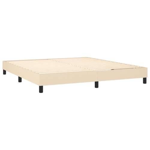 Krevet s oprugama i madracem krem 160x200 cm od tkanine - Krema 160 x 200 cm Obično s čavlima Cijena