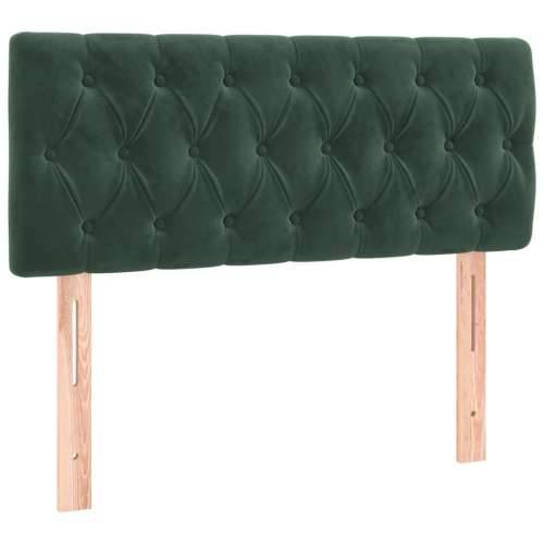 Box spring krevet s madracem tamnozeleni 90x200 cm baršunasti - Tamnozelena 90 x 200 cm Dizajn s gumbima Cijena