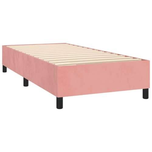 Box spring krevet s madracem ružičasti 90x190 cm baršunasti - Ružičasta 90 x 190 cm Blok s kvadratima Cijena