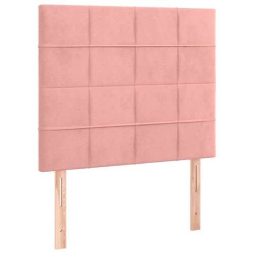 Box spring krevet s madracem ružičasti 90x190 cm baršunasti - Ružičasta 90 x 190 cm Blok s kvadratima Cijena