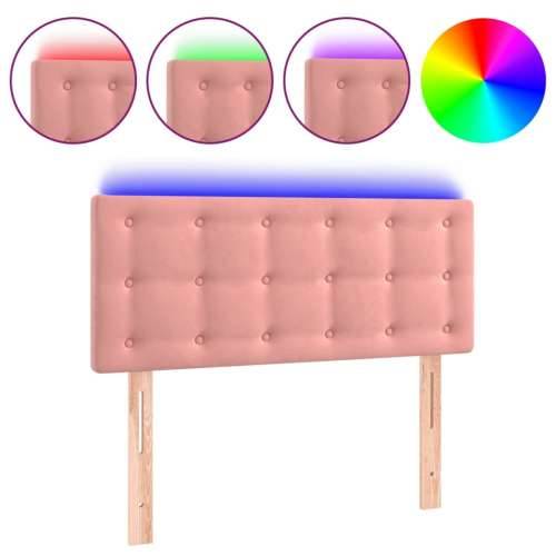 LED uzglavlje ružičasto 90x5x78/88 cm baršunasto - Ružičasta 90 x 5 x 78/88 cm 1 Cijena