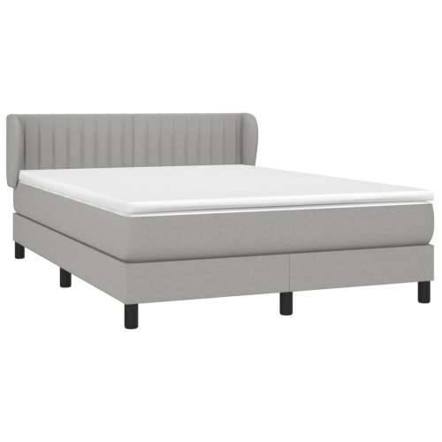 Krevet box spring s madracem svjetlosivi 140x200 cm od tkanine - Svjetlosiva 140 x 200 cm Okomite pruge Cijena