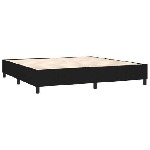 Krevet s oprugama i madracem crni 200x200 cm od tkanine - Crna 200 x 200 cm Blok s kvadratima Cijena