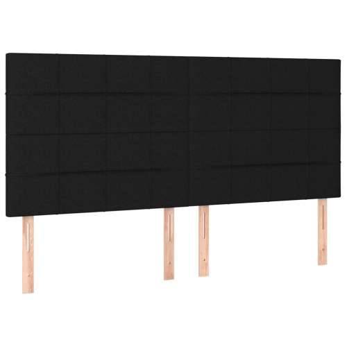 Krevet s oprugama i madracem crni 200x200 cm od tkanine - Crna 200 x 200 cm Blok s kvadratima Cijena
