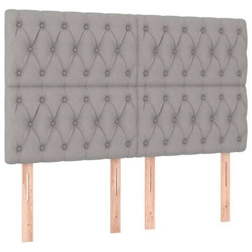 Krevet box spring s madracem svjetlosivi 140x200 cm od tkanine - Svjetlosiva 140 x 200 cm Dizajn s gumbima Cijena