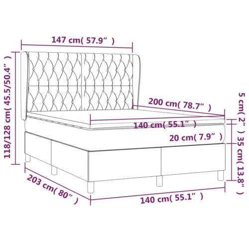 Krevet box spring s madracem svjetlosivi 140x200 cm od tkanine - Svjetlosiva 140 x 200 cm Dizajn s gumbima Cijena